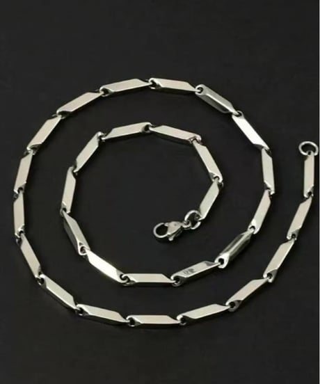 bar link silver necklace　NL2204