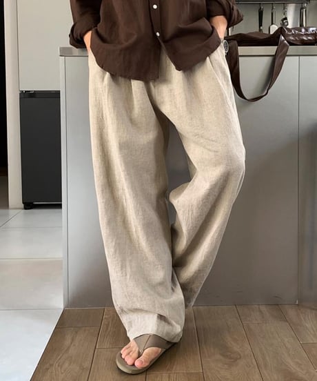 wide taper pleated pants /5color  NL2393