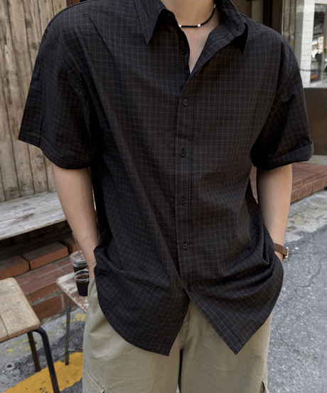 vintage check short sleeve shirt　NL2405