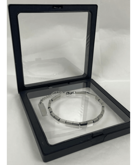 square block chain bracelet silver　NL2266