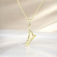 【CZダイヤ&ハープ】ネックレス