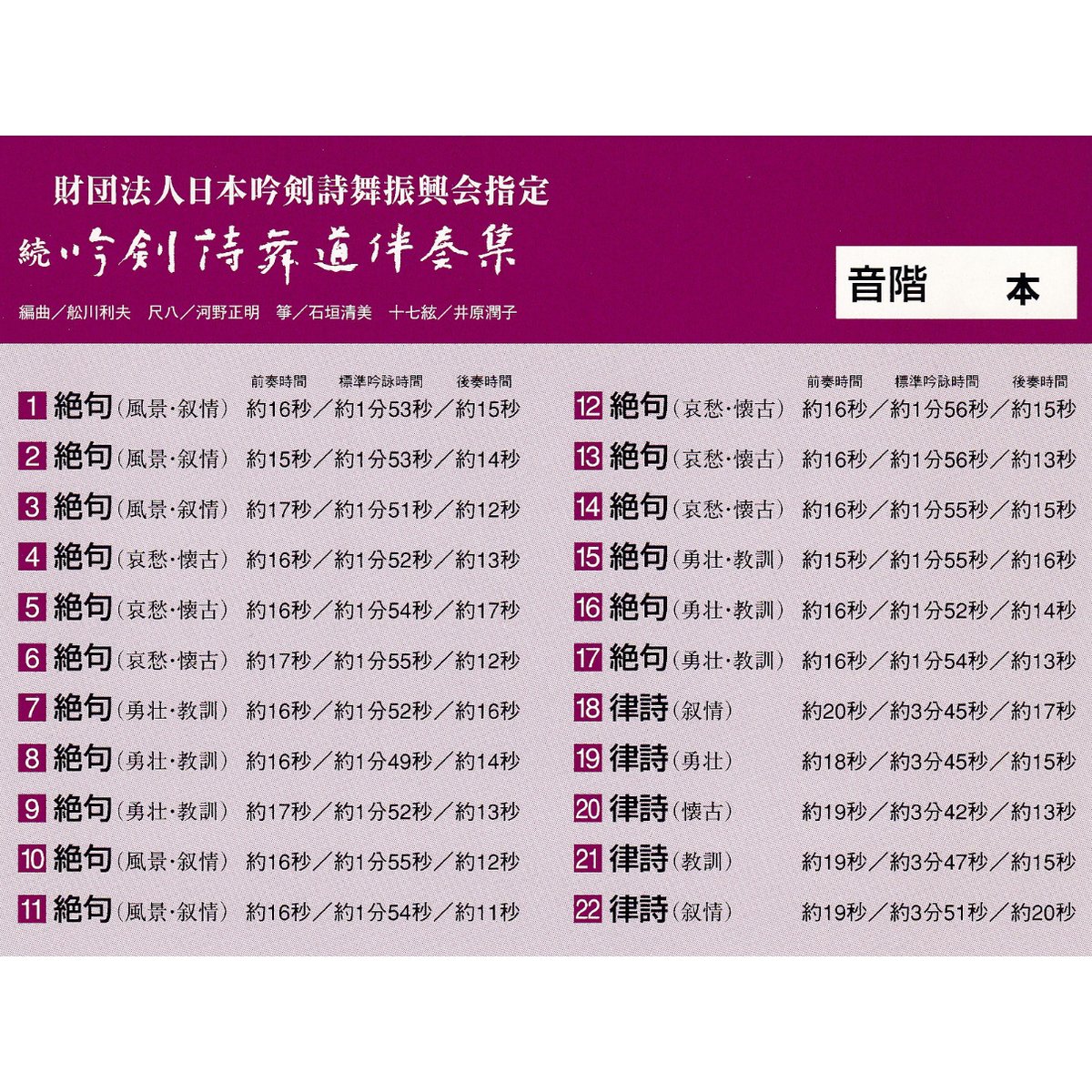 吟剣詩舞道伴奏集10点セット 続・吟剣詩舞道伴奏集CD 【送料込み】 | さんしゃいん社