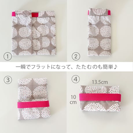 水平に運べるエコバッグ(お花柄みずいろ)