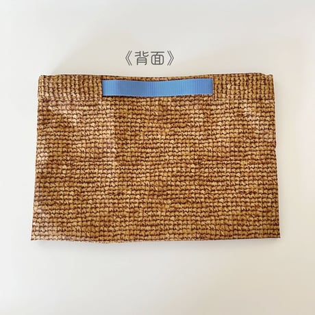 水平に運べるエコバッグ (カゴ柄ブラウン)