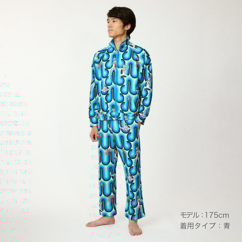 maonosuke ハイネックジャージ 〇メイン水色×グレー〇 ハイネックフードジップパーカー | maonosuke