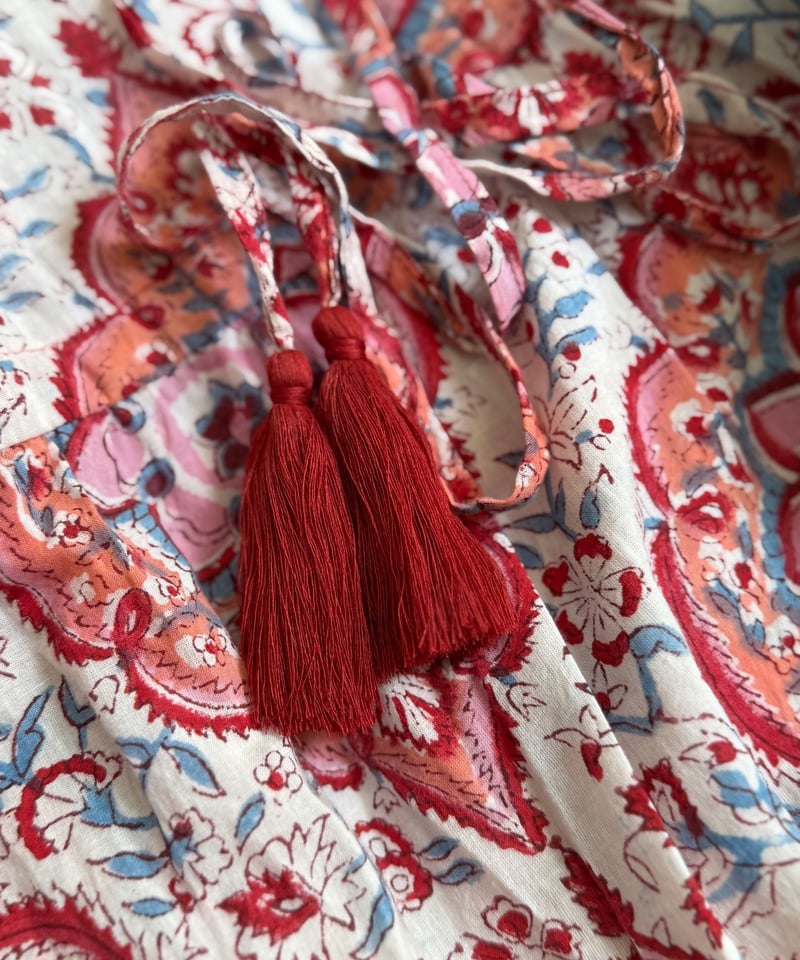 インド綿ブロックプリント 5段ティアードワンピース Luxe（リュクス