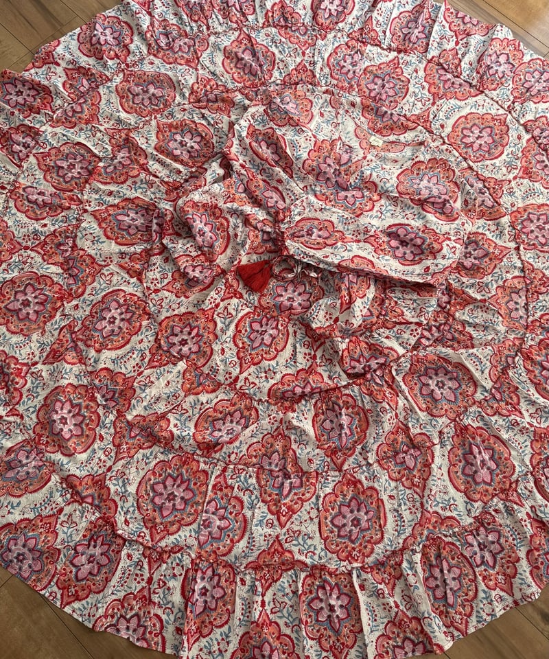 インド綿ブロックプリント 5段ティアードワンピース Luxe（リュクス