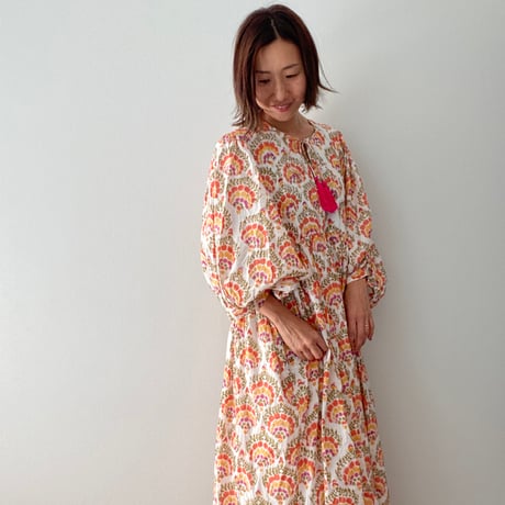 ブロックプリントワンピース | STORES