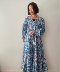 インド綿ブロックプリント 5段ティアードワンピース Luxe（リュクス