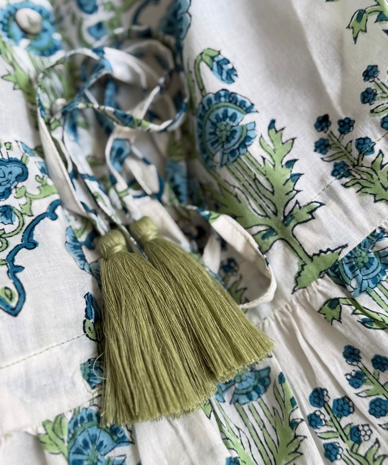 インド綿ブロックプリント 5段ティアードワンピース Luxe（リュクス