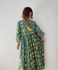 インド綿ブロックプリント 5段ティアードワンピース Luxe（リュクス