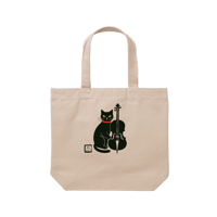チェロと黒猫のトートバッグ