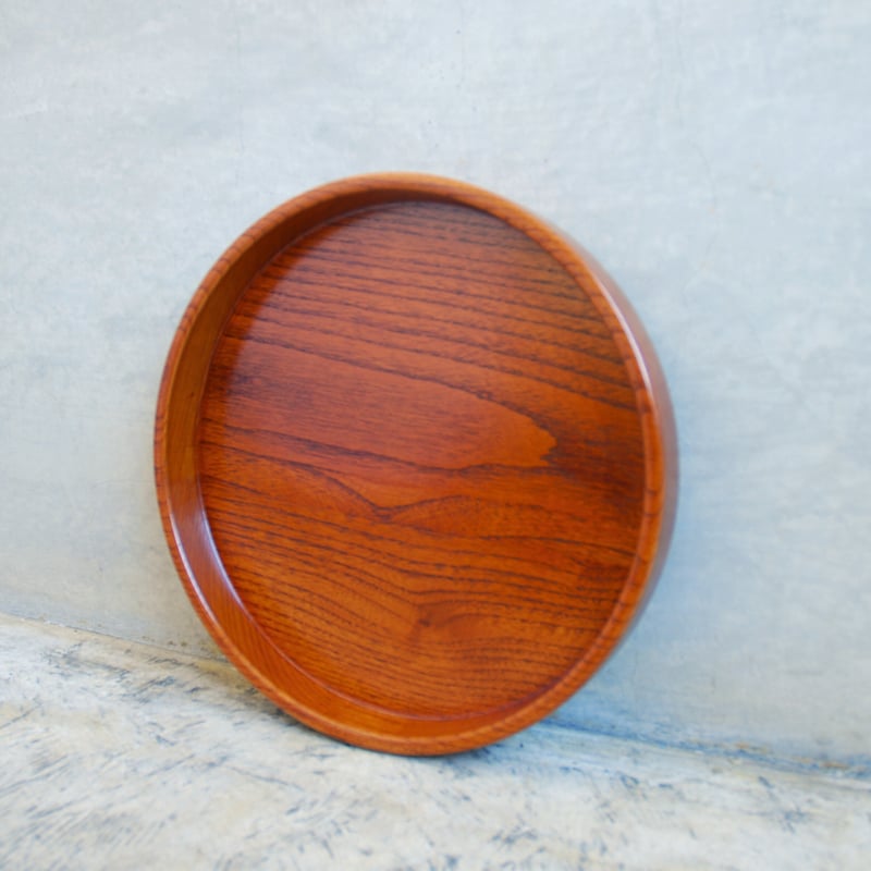 栃拭き漆丸盆 栃拭き漆丸盆 栃拭き漆丸盆 24cm 栃 木地呂金