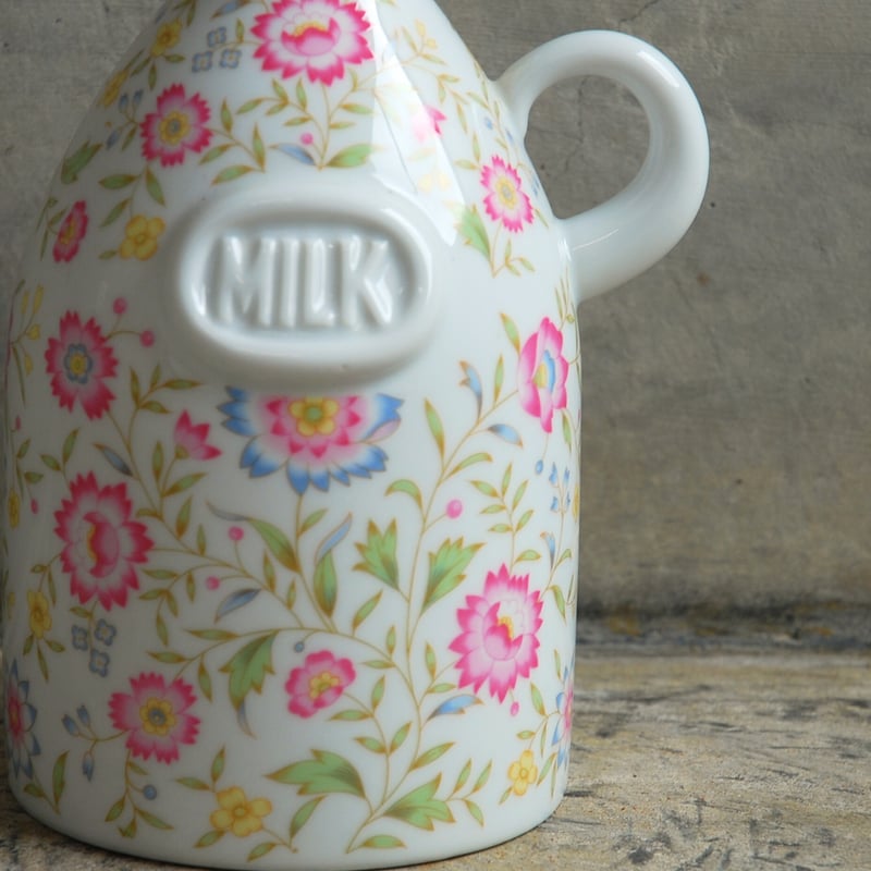 ミルクバスケット 花柄 陶器製 ミルクバスケット 花柄 陶器製