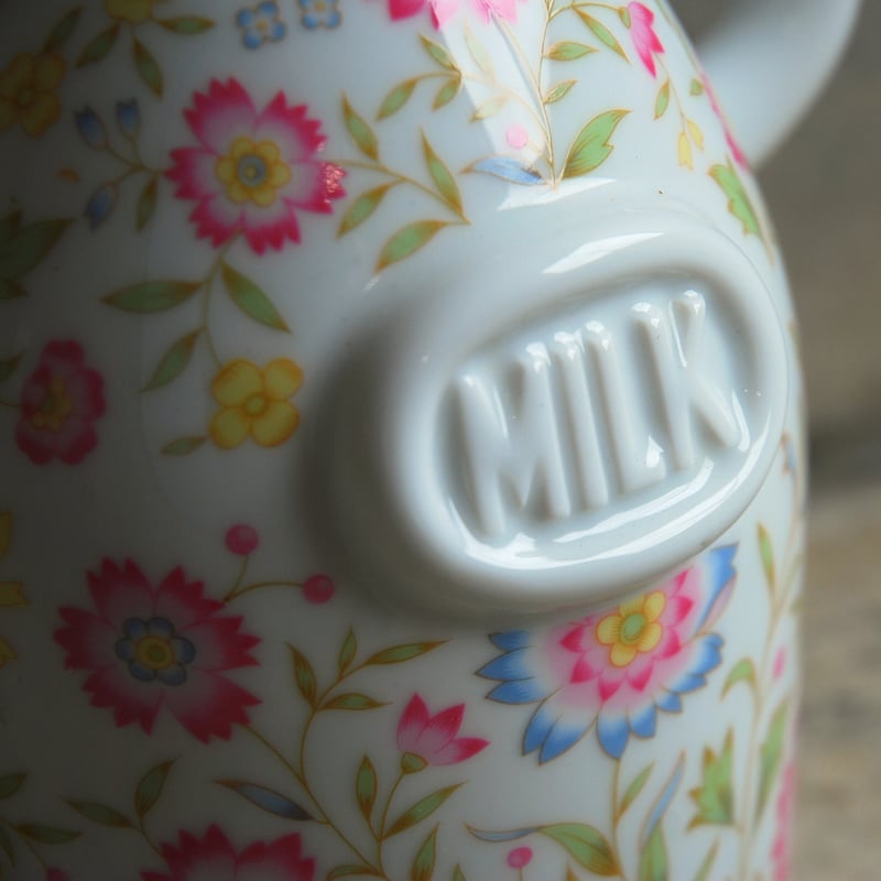 ミルクバスケット 花柄 陶器製 ミルクバスケット 花柄 陶器製