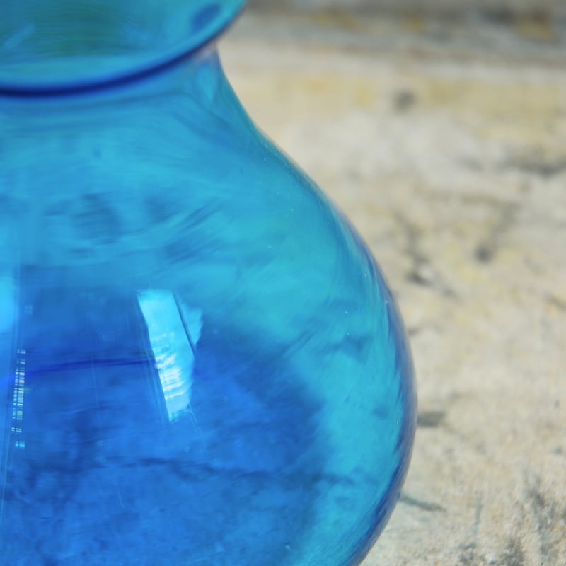 コバルトブルー ガラスフラワーベース 約30cm コバルトブルー・花瓶