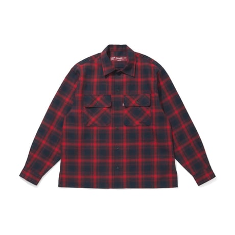 [HIDE AND SEEK]Ombre Check L/S Shirt(26ss)/RED