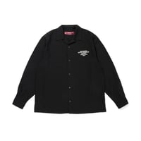 [HIDE AND SEEK]Open Collar L/S Shirt/BLACK