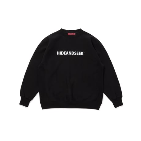 [HIDE AND SEEK]Logo Sweat Shirt/BLACK×WHITE