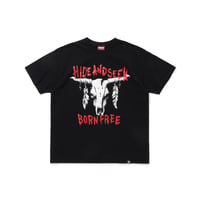 [HIDE AND SEEK]Buffalo Skull S/S Tee(Front)/BLACK
