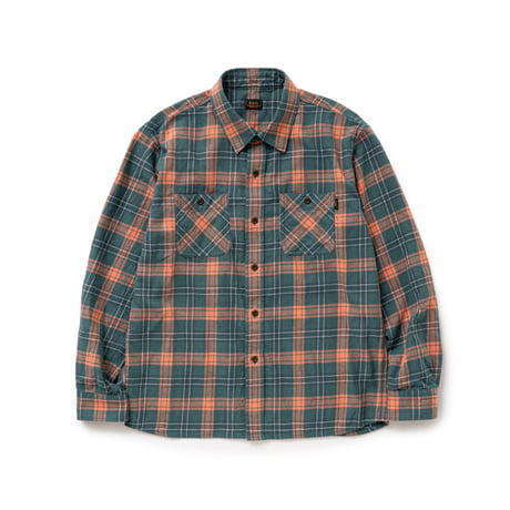 [RATS] COTTON LINEN CHECK SHIRT/GREEN CHECK