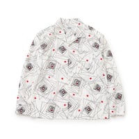 [RATS]GEOMETRIC L/S SHIRT/WHITE