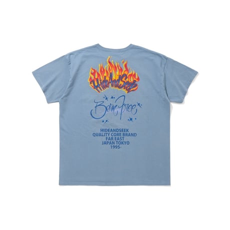 [HIDE AND SEEK]Flame S/S Tee/D-Blue