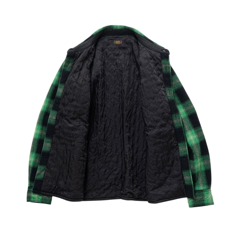 RATS]WOOL CHECK SHIRT JKT/GREEN | Kau ONLINE S