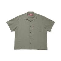 [HIDEANDSEEK]Striped S/S Shirt/ D-Green