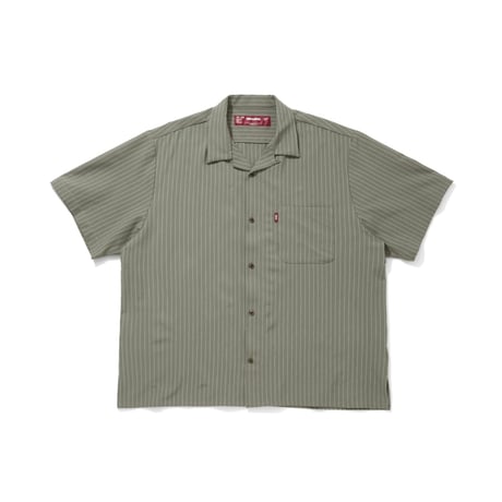 [HIDEANDSEEK]Striped S/S Shirt/ D-Green