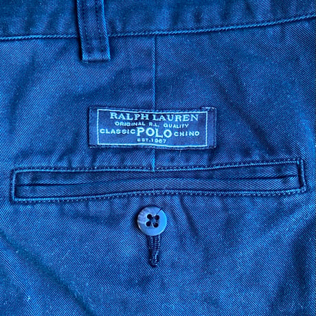 【POLO by RALPH LAUREN】 ANDREW PANT 2タック ワイドチノパン ブラック 黒 W36 希少マカオ製