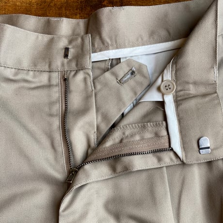 【pierre cardin】 2タック ワイドチノトラウザー ベージュ W33