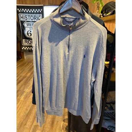 【POLO GOLF】 ラルフローレン ハーフジップ スウェット XL グレー