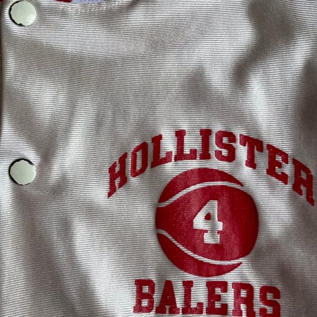 80s-90s USA製 【Champion】 サテンスタジャン "HOLLISTER" レッド×ホワイト メンズL ヴィンテージ