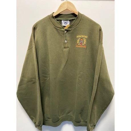 希少 90sUSA製【Lee】HEAVYWEIGHT　企業ロゴ刺繍　ヘンリーネックスウェット　XL