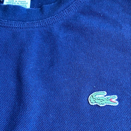 希少【LACOSTE】 フランス製 半袖 Tシャツ ネイビー 5（L相当）フレンチラコステ