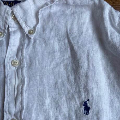 【Polo Ralph Lauren】 BDシャツ リネン100%ホワイト XXL クラシックフィット