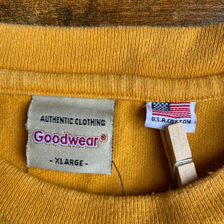 【Goodwear】 ヘビーウェイト フットボールTシャツ XL マスタード 7分袖