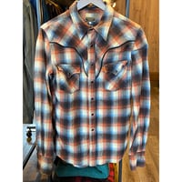 日本製　WORKWEAR COWBEST　ウエスタン　ネルシャツ　サイズ3　オレンジ/ブラウン　チェック
