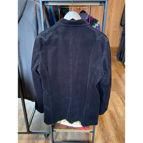 【CHAPS RALPH LAUREN】コーデュロイ テーラードジャケット　L　ブラック 裏地ストライプ