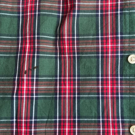 【CHAPS】 チェック柄 ボタンダウンシャツ グリーン×レッド メンズXL