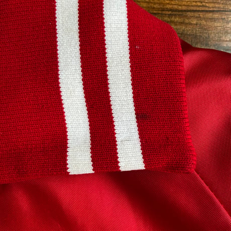 70s-80s Westbury "ILLINOIS STATE" サテン スタジャン レッド カレッジ ヴィンテージ