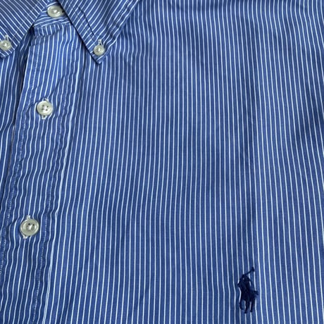【Polo Ralph Lauren】 ピンポイントオックスフォード ストライプシャツ BIG & TALL 19サイズ ブルー