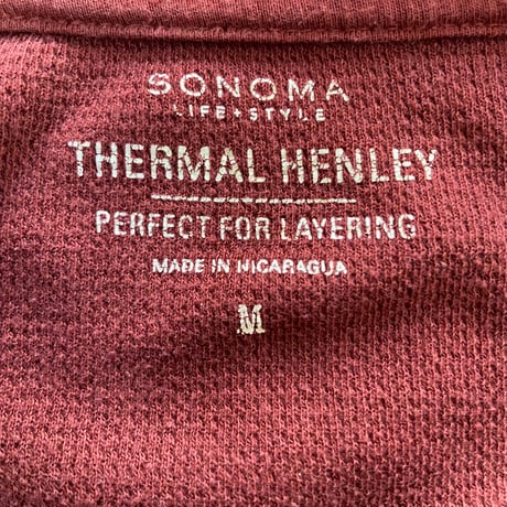 【Sonoma Life+Style】サーマルヘンリーネックシャツ　M