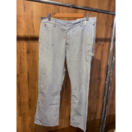 希少【Paul Smith RED EAR】 ヒッコリー ワークパンツ シンチバック ペインターパンツ ストライプ柄 XL