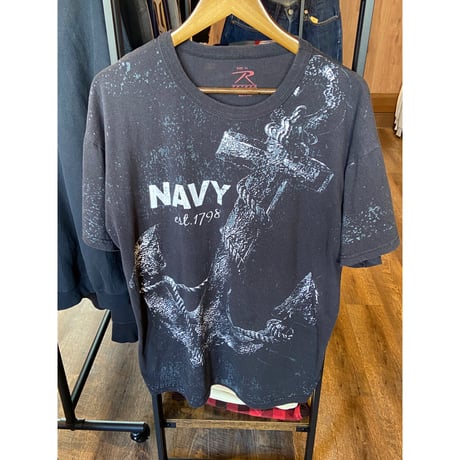 【ROTHCO】 NAVY アンカー(錨)プリント Tシャツ XL  ブラック