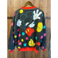 90's VINTAGE 【Walt Disney Co.】 ミッキーマウス 総柄 ドット スウェット ブルゾン マルチカラー