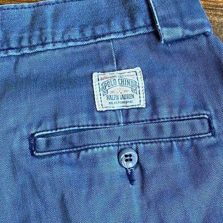 90s 【Polo by Ralph Lauren】 コットン ツータック チノパンツ W34 L32 グレー ヴィンテージ
