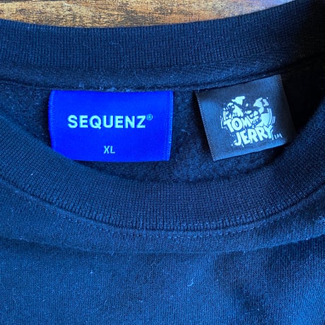 【SEQUENZ® ORIGINALS】トムとジェリー バックプリント スウェットシャツ XL 黒