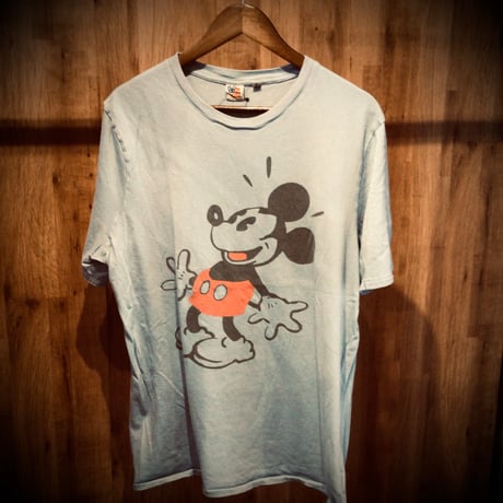 【JUNK FOOD】 ジャンクフード Disney ディズニー ミッキーマウス プリント Tシャツ ライトブルー インドネシア製 L